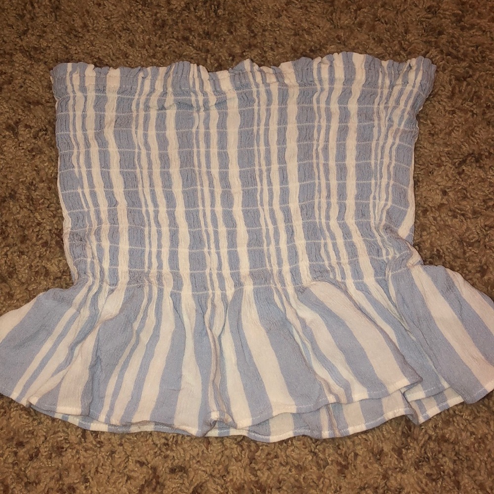 Blue and white tube top!